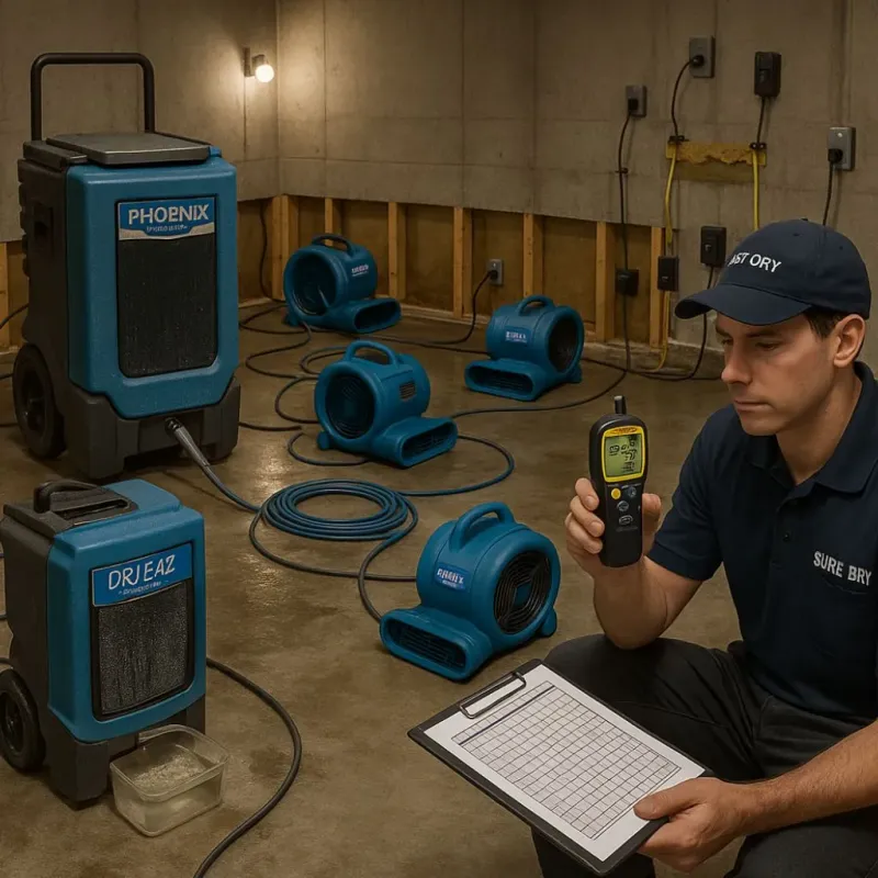 Structural Drying and Dehumidification process in Ellwood City, PA